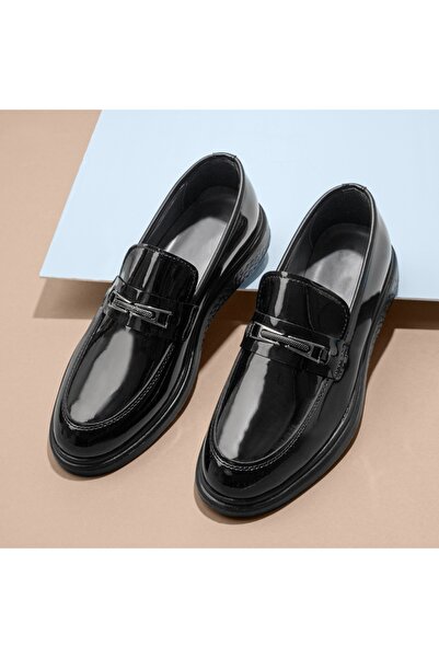 BMoD Mocasini negri pentru bărbați cu aspect lucios MOD11680