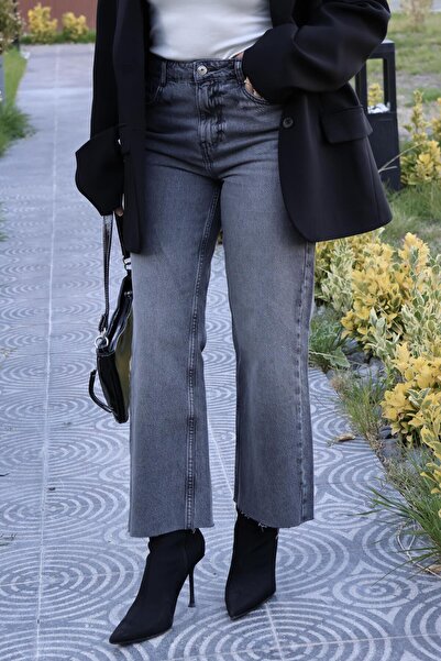 BAŞARAN Straight Leg Gray Jeans
