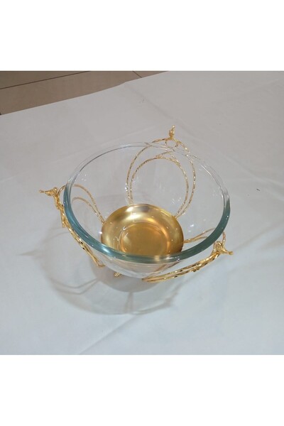 AZADE BAKIR FİYONK SALATA KASESİ MEYVE KASESİ GOLD