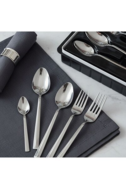 DAMMERUN 60 Parça Çatal Kaşık Seti – Paslanmaz Çelik Sade Yemek Takımı, Tatlı...