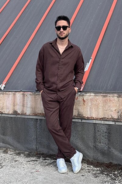 inpool Men'S, Woven Velvet, Regular-Fit, Old Money Culture, Shirt-Pants Set G16-305