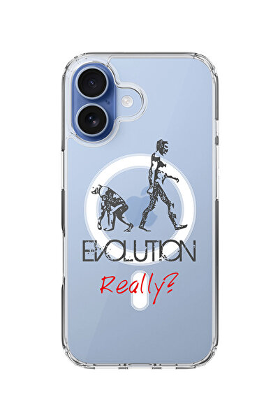 Stylizedd جراب MagSafe كلاسيكي شفاف لهاتف iPhone 17، غطاء شفاف ناعم هجين - Evolution، Really (رمادي)