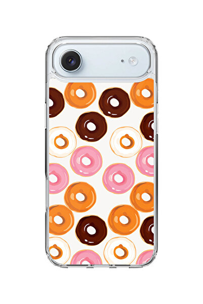 Stylizedd جراب MagSafe كلاسيكي شفاف لهاتف iPhone Air، غطاء شفاف ناعم هجين - طباعة كاملة لـ Donut Drops