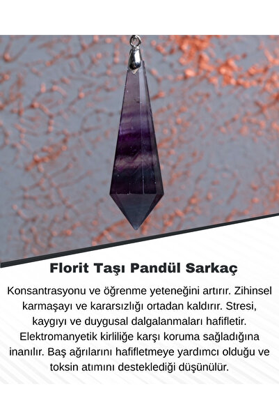 Saff Doğal Taş Florit Taşı Pandül Sarkaç