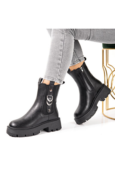 Modlet.ro Women's black boots with zipper MOD10695