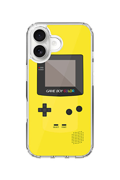 Stylizedd جراب MagSafe كلاسيكي شفاف لهاتف iPhone 17، غطاء شفاف ناعم هجين - لون Gameboy - أصفر