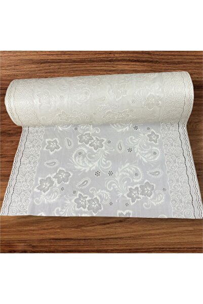 AR Embroidered table runner for cabinet and kitchen shelves, non-slip, beige color
