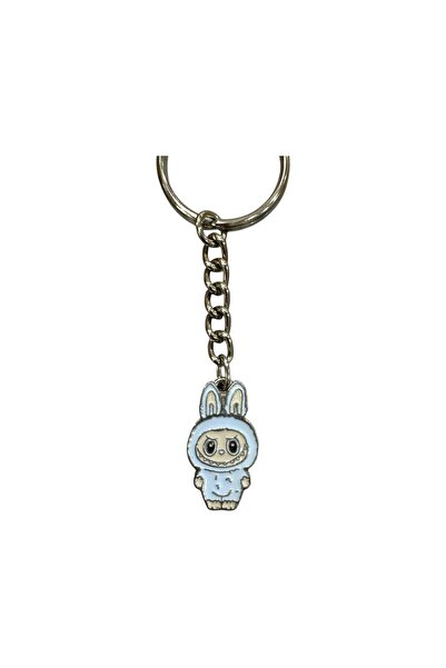 Yuchicly سلسلة مفاتيح لابوبو الزرقاء للنساء والرجال - ممتعة، ملونة وعصرية