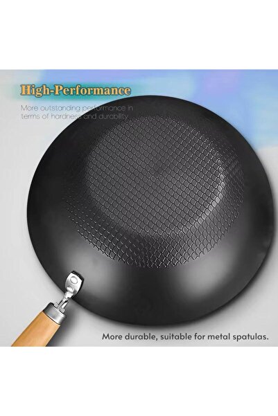 MOSTAFA 28cm High Quality Carbon Steel Wooden Handle Frying Pan