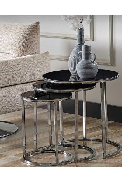 Hasdemm Gold Bronz Aynalı C Zigon Sehpa