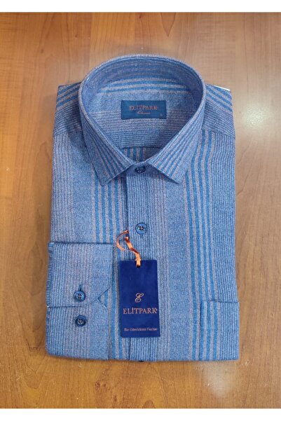 ELİTPARK GÖMLEK Güncüoğlu Long Sleeve Patterned Winter Men's Shirt with Pockets