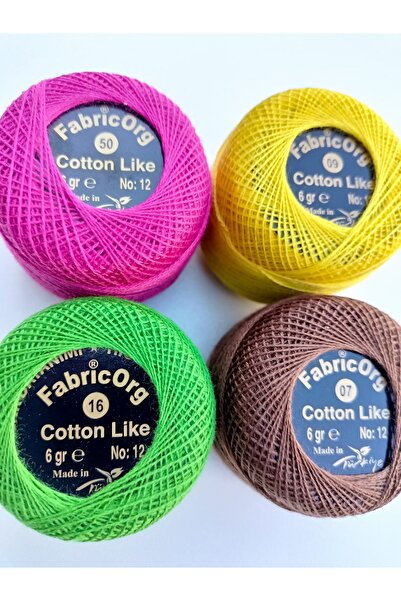 fabricorg No:12 Cotton Like Etamin - Cross Stitch 4-Piece Thread Set-1 (6 Gr)