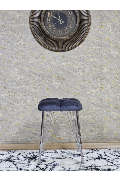 ZAFİR Kare Krom Kaplama Telli Ayaklı Tabure - Oturak - Bar Taburesi - Ayaklı Tabure