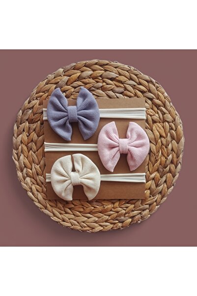 Panowill Design Baby Girl Big Bow Headband Set - Soft Colors