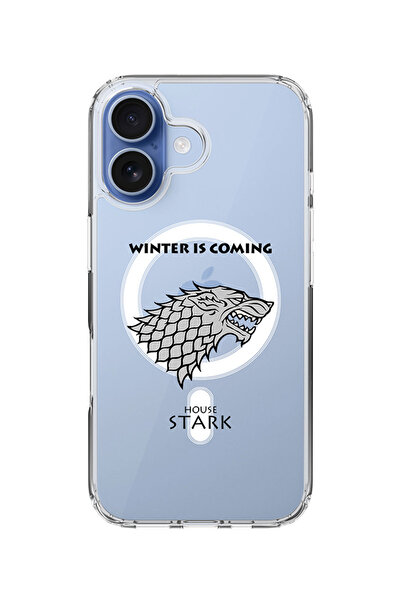 Stylizedd جراب MagSafe كلاسيكي شفاف لهاتف iPhone 17، غطاء شفاف ناعم هجين - GOT House Stark