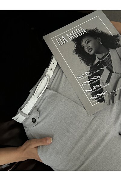 LİA KEMER Silver Buckle Women's Waist Belt with Oval Accessories, Casual Belt, Jacket Belt, Pants Belt