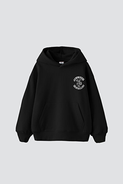 Sekizbiraltı Μαύρο φούτερ με κουκούλα με στάμπα Sons Of Anarchy