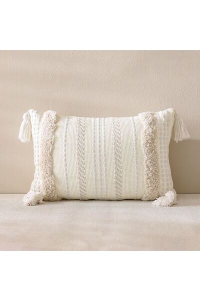 Danube Home Woven Outdoor Cushion 30x45cm - Oatmist Beige, Durable PET Yarn, ...