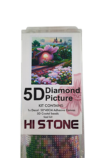 histone 5D Elmas Taş İşleme Kiti 40x50 cm Çiçek Ev Desen