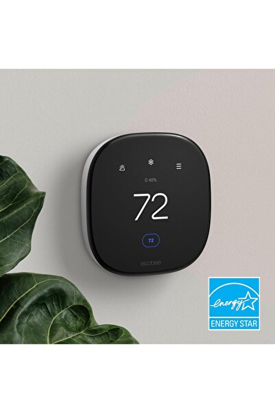 ecobee ترموستات ذكي محسّن من الجيل السادس بدون مستشعر، أسود