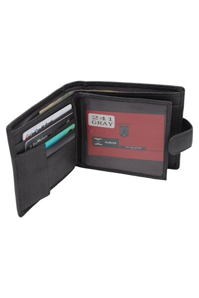 HASSION Men's Leather Wallet, HASSION, 241, Gray