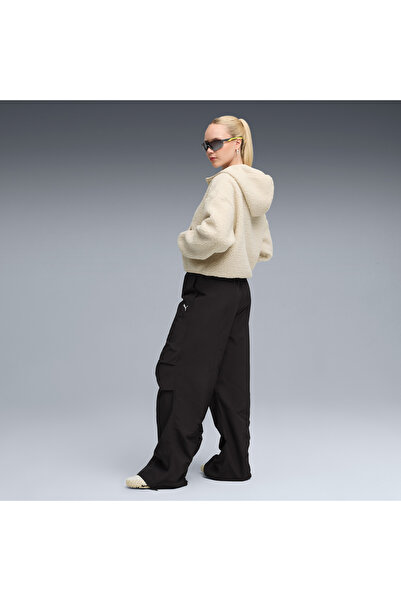 Puma WARDROBE ESS Polar FL Hoodie Krem Kadın Hoodie