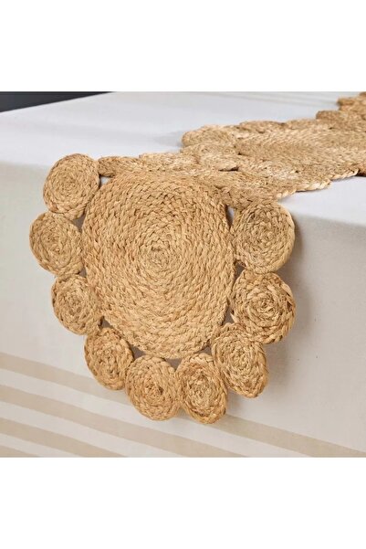 Generic Grain Jute Scallop Table Runner - 40 x 120 cm