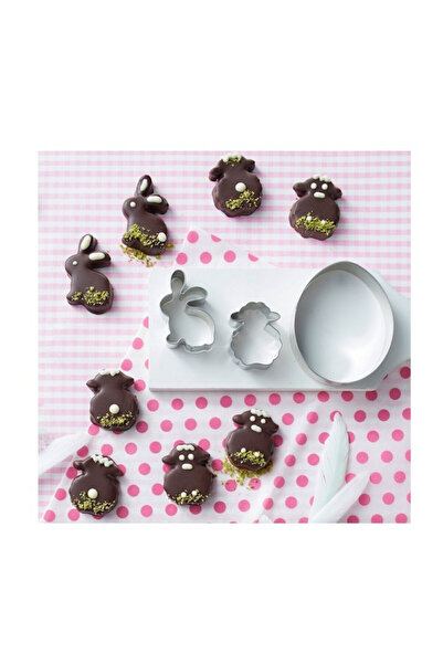 Dr. Oetker Set de 3 forme Dr.Oetker 1878 Linzer, Ou, Iepuraș, Miel, Oțel inoxidabil, Argint