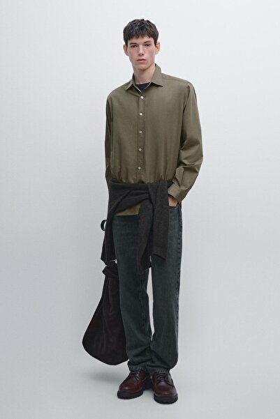 Massimo Dutti Pamuk karışımlı regular fit gömlek