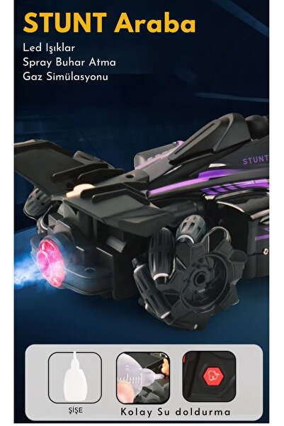 TRENDZONE Uzaktan Kumandalı El Sensörlü Led Işıklı Buhar Atan 15 km/h Yapan Drift Atan Formula 1 Yarış Arabası