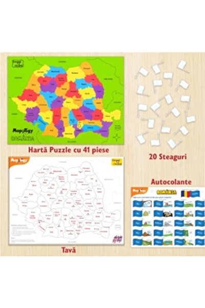Imagimake Puzzle din spumă cu harta României - Puzzle din spumă EVA cu județe, capitale și aventuri culturale