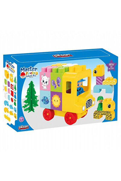 PİLSAN Set of 28 School Bus construction blocks