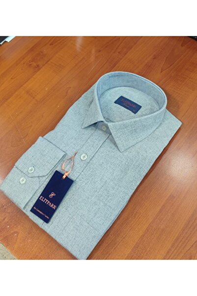ELİTPARK GÖMLEK Güncüoğlu Long Sleeve Pocketed Solid Color Winter Men's Shirt