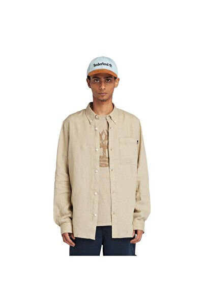 Timberland Tb0A66B9 Linen Chest Pocke Bej Erkek Gömlek