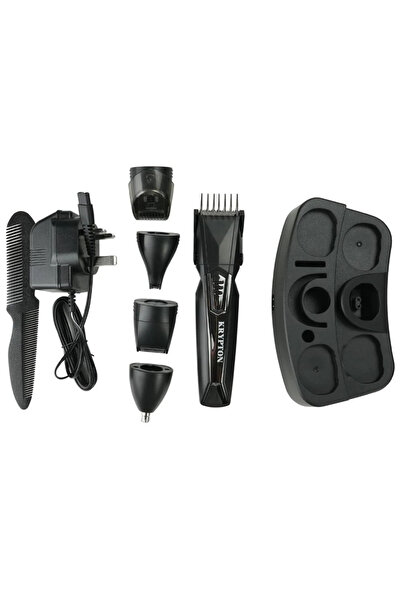 KRYPTON Grooming Kit, Rechargeable Trimmer 9 in 1 Kit- Black
