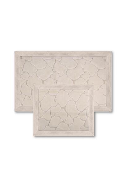 Bluenity Agate Natural Cotton 2-Piece Bath Mat Set 60X100+50X60 cm - Dark Gray