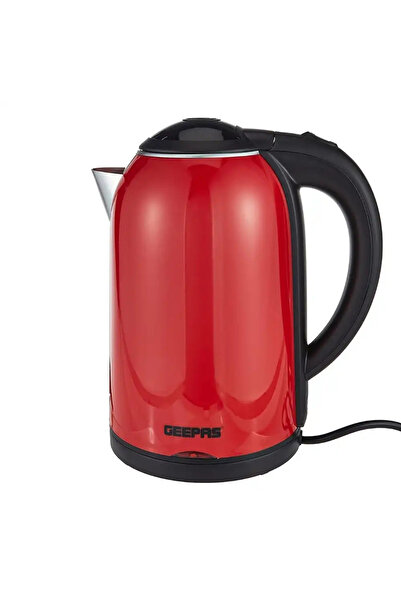 Geepas GK38013 Double Layer Cordless Electric Kettle Red With Auto Shut-Off and Boil-Dry Protection-