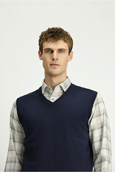 Kiğılı V-подібний комір, бавовняний кашеміровий трикотажний светр