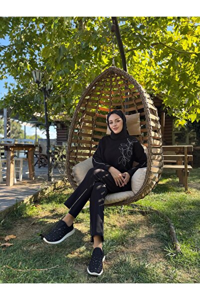 Moodbasic Chain Embroidery Detail Stand-Up Collar Suit-24704