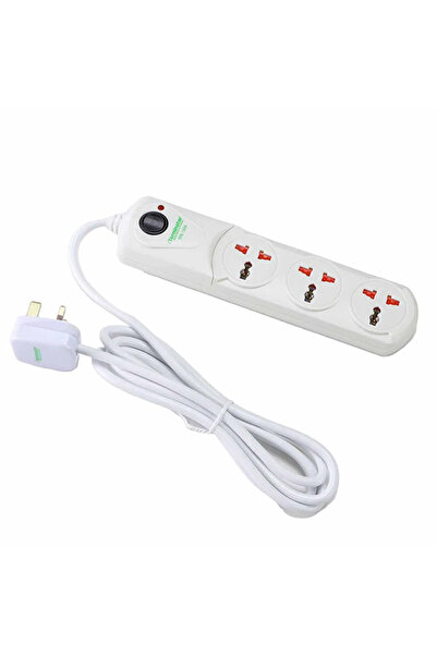 Terminatör Terminator 3Plugs Universal Power Extension Socket- White