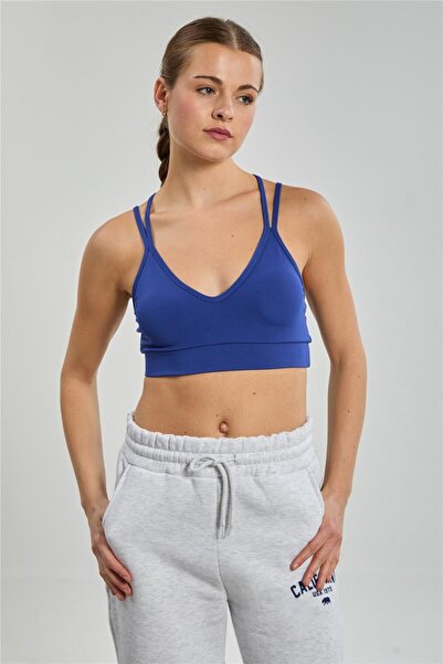 BARRELS AND OIL Women's Cross-Strapped Bustier - Saks Blue