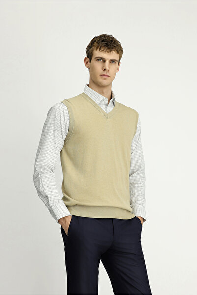 Kiğılı V-Neck Cotton Cashmere Knitwear Sweater