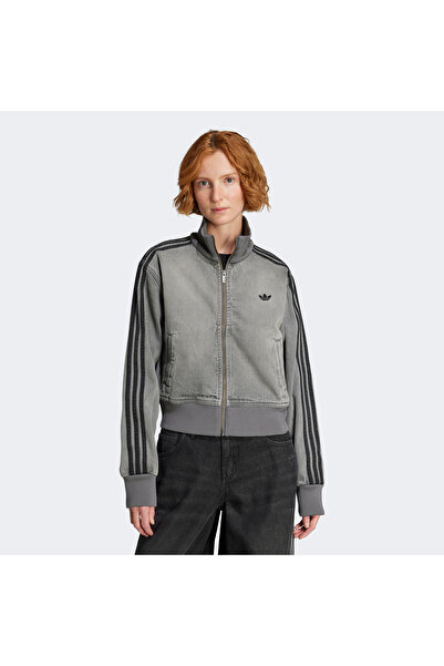 adidas Adicolor Denim Kadın Gri Kot Hırka