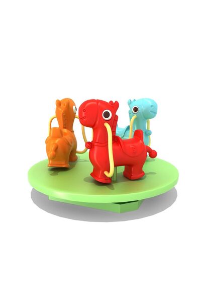 Danube Home لعبة ركوب الخيل للأطفال، مناسبة لثلاثة أشخاص - معدات لعب خارجية م...