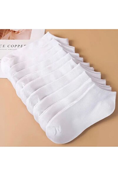 H&N 10 أزواج من الجوارب القصيرة البيضاء للجنسين من العبوة الاقتصادية