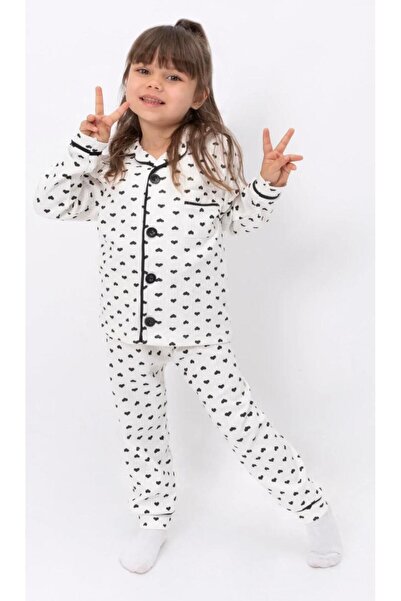 dolaş kids Mini Heart Printed Pajama Set