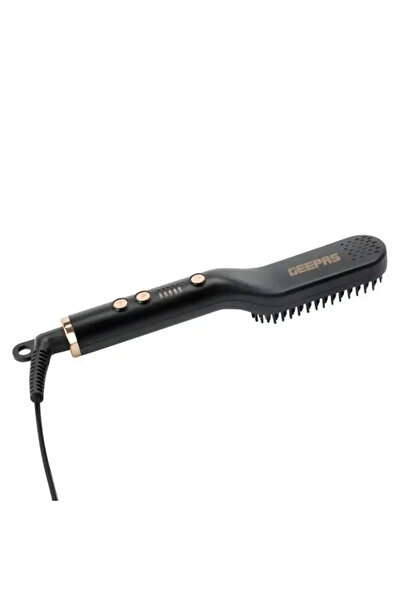 Geepas Hair Straightening Brush With Hang Loop- Black