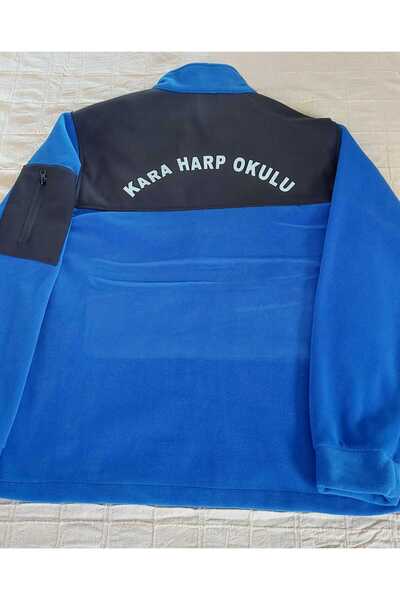 kho military design Black Harp School Blue Fleece Coat Unisex (Size m)
