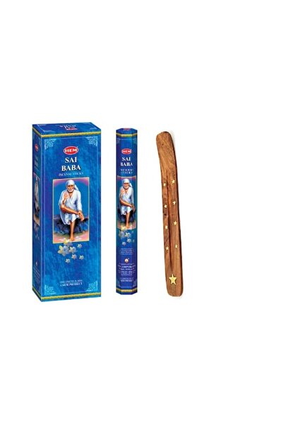 Hem Set tămâie aromatică SAI BABA - 1 set x 6 cutii x 20 bețișoare + 1 SUPORT DIN LEMN