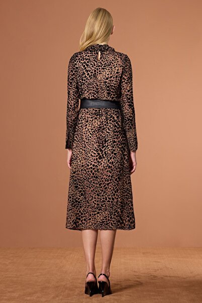 UPGRADE Yırtmaçlı Yakma Elbise Siyah